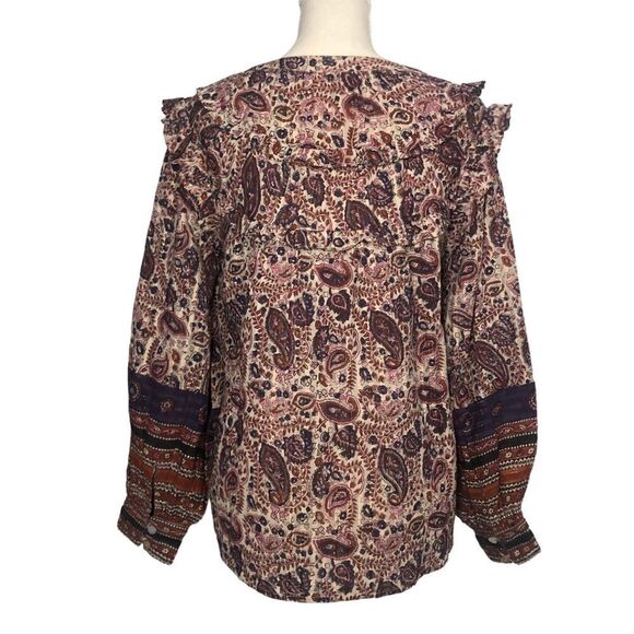 Cleobella Samara Paisley Organic Cotton Button Down Blouse Size XS - Picture 6 of 15